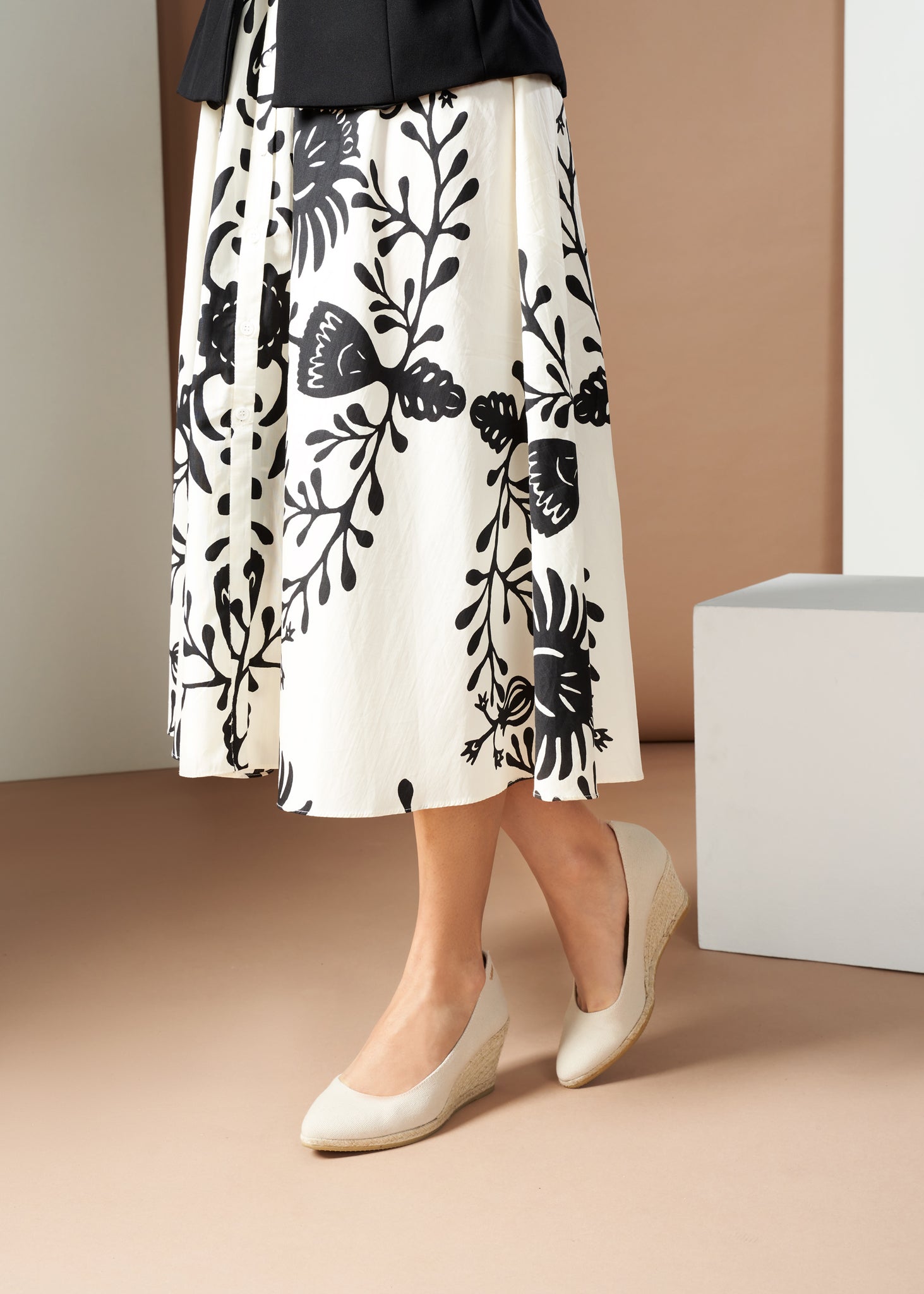 Buy Roses Canvas U Cut Espadrille Wedges by Viscata