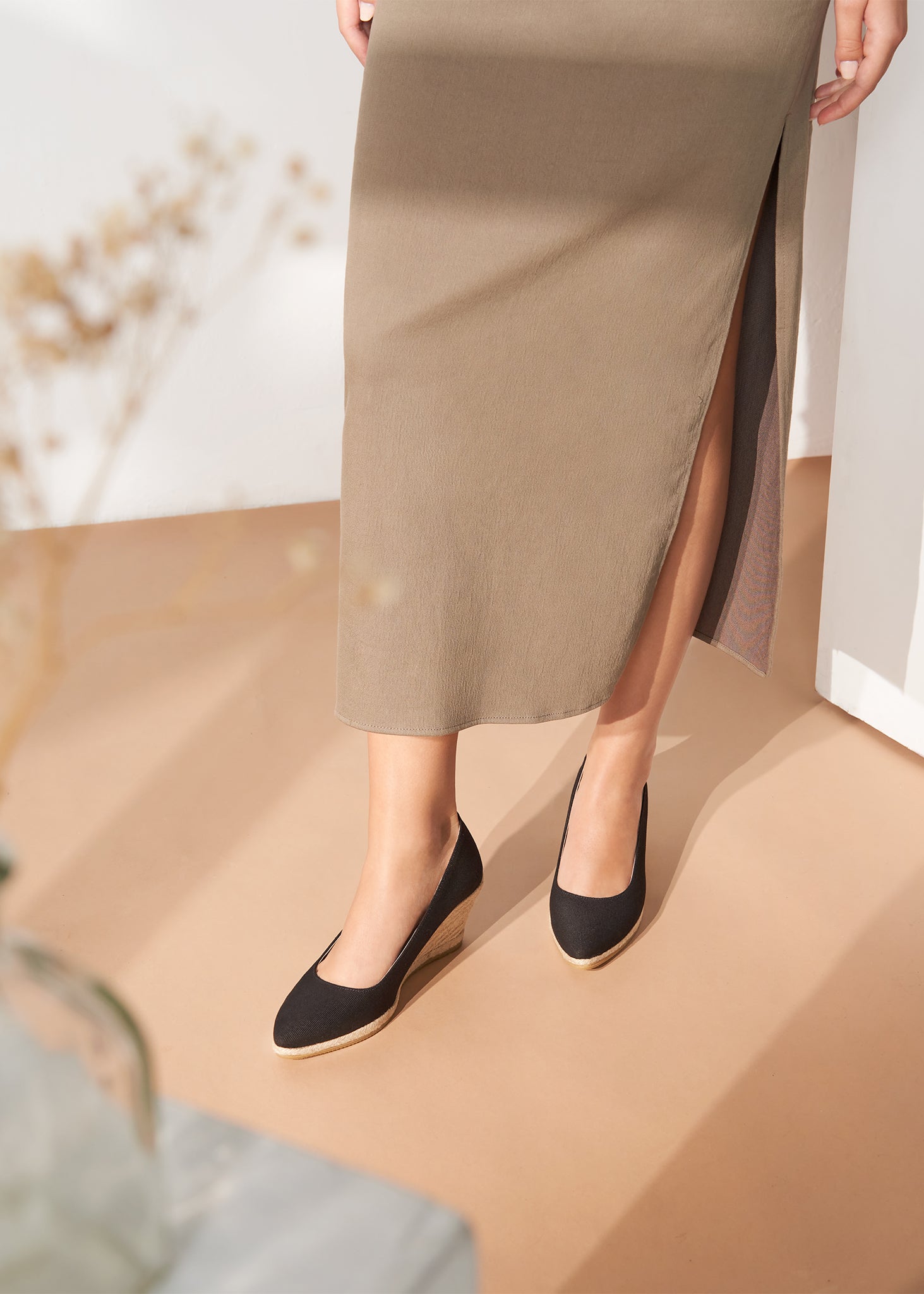 Buy Roses Canvas U Cut Espadrille Wedges by Viscata