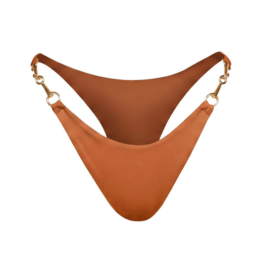 The Segara High-Cut Recycled Bikini in Sienna Brown