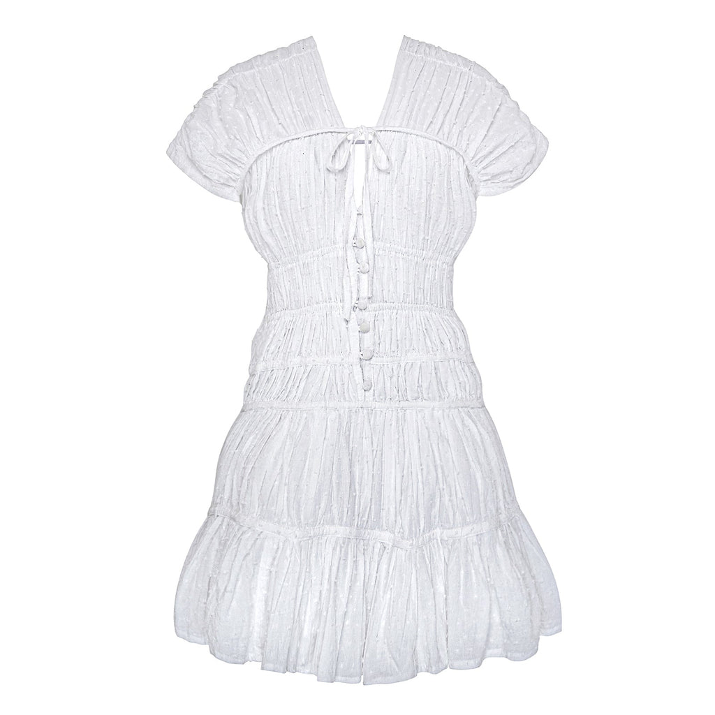 The Srikandi Mini Ruffle Dress in White