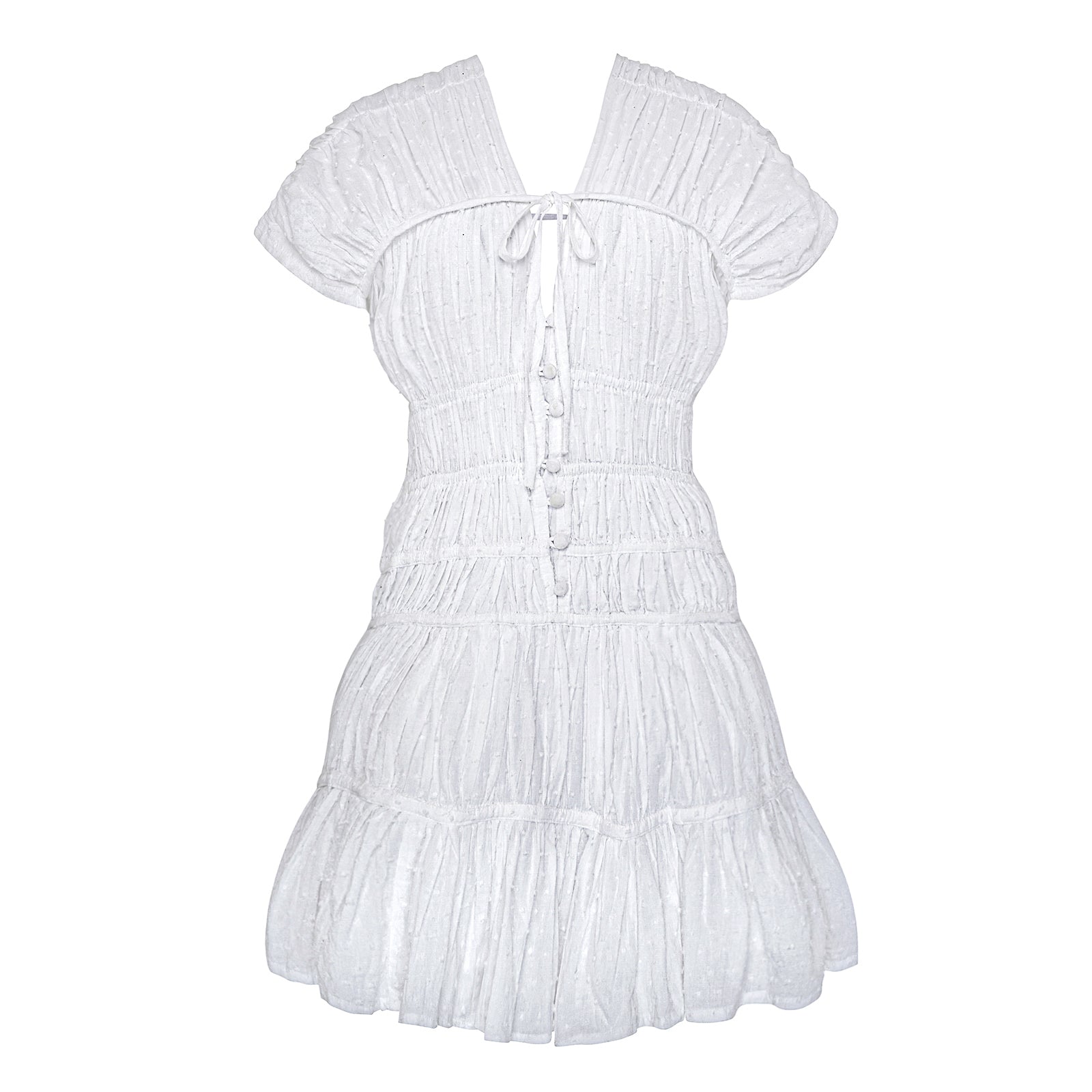 The Srikandi Mini Ruffle Dress in White