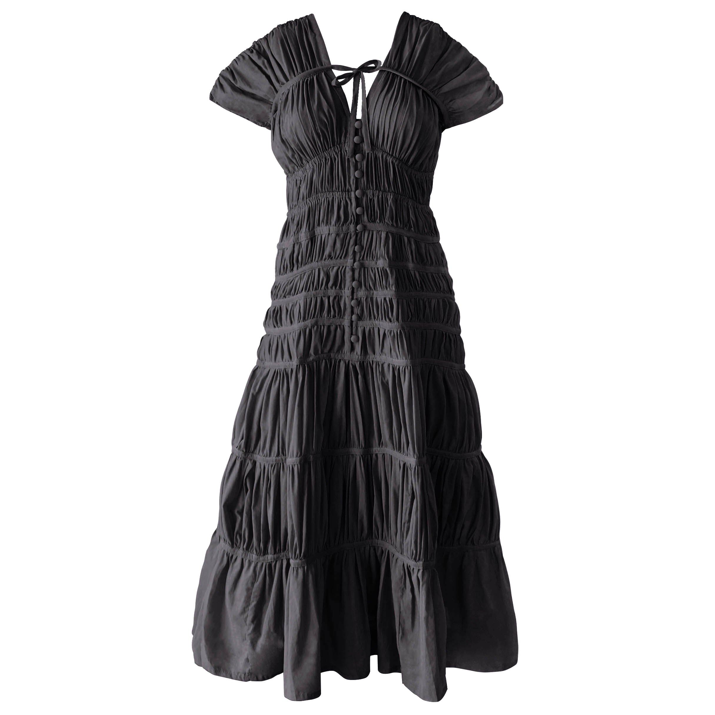 The Srikandi Ruffle Maxi Dress in Black