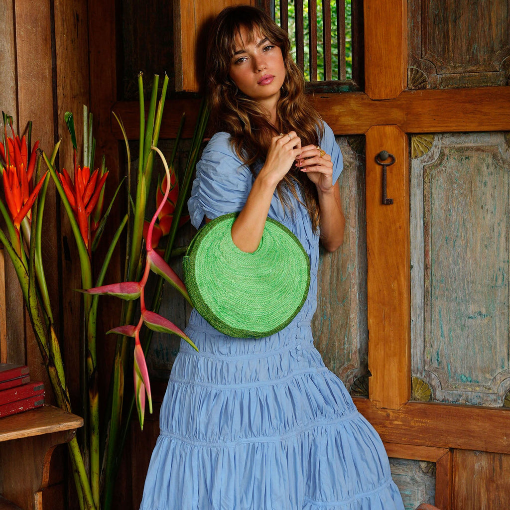 The Srikandi Ruffle Maxi Dress in Princess Blue