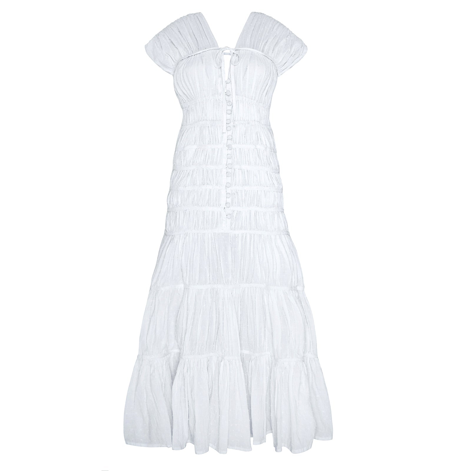 The Srikandi Ruffle Maxi Dress in White