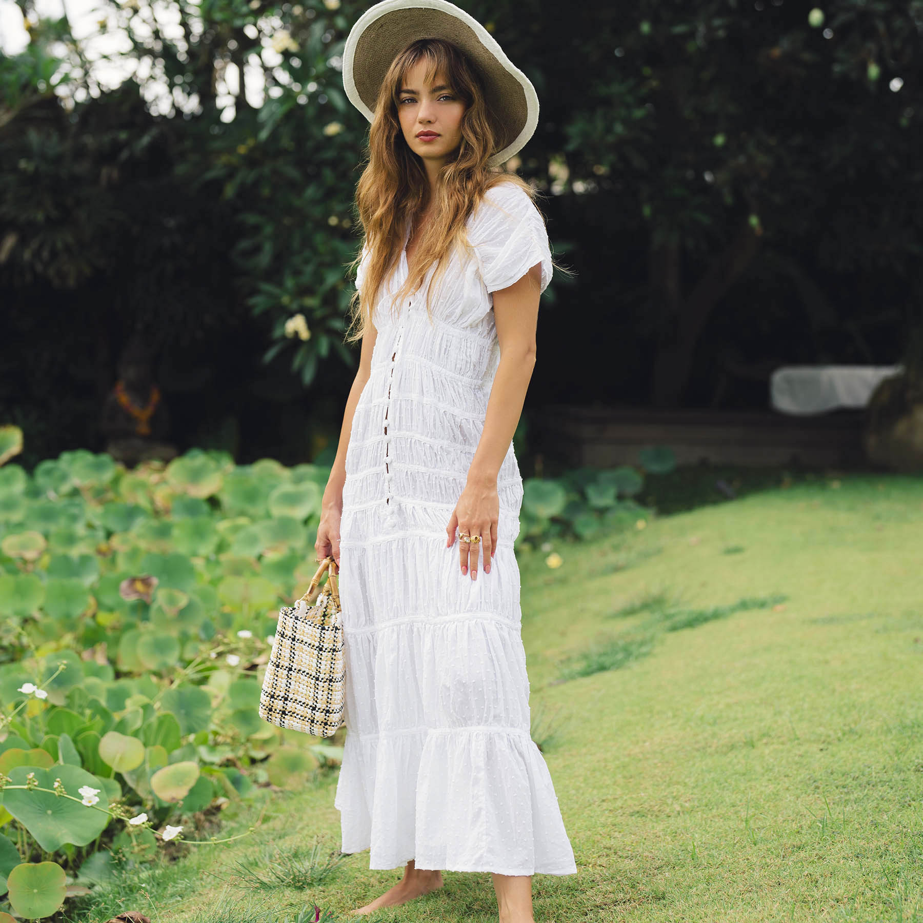 The Srikandi Ruffle Maxi Dress in White