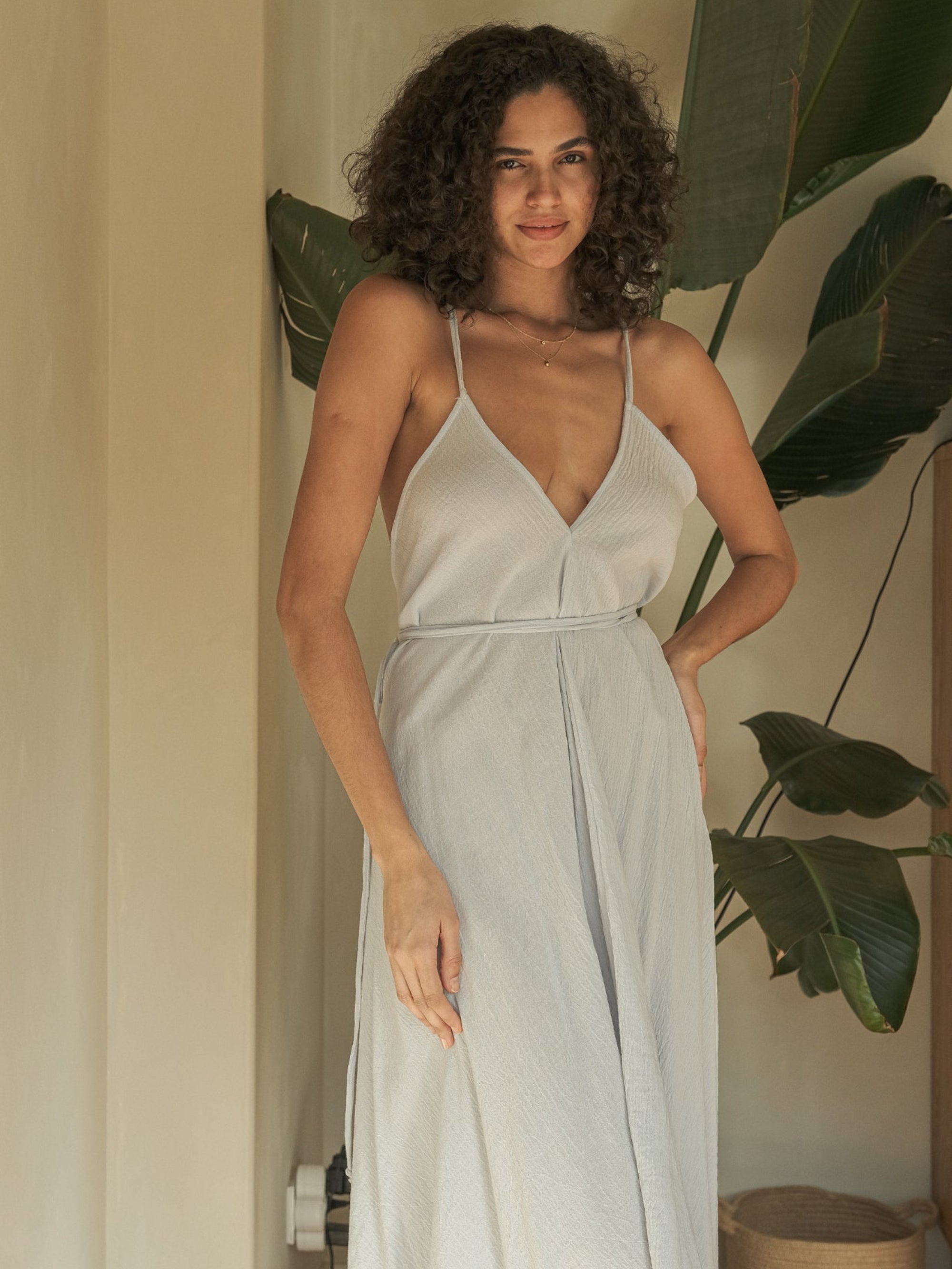 Buy Sage Maxi Dress - Baby Blue by The Handloom