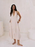 Buy Sahara Sun Maxi Dress - Natural by The Handloom