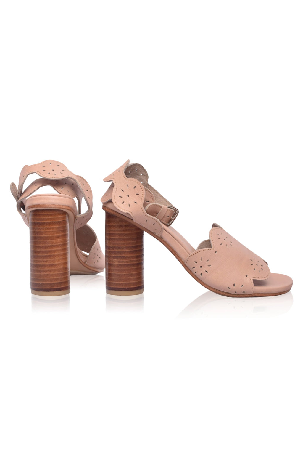 Buy Sakura Block Heel Leather Sandals by Bali ELF
