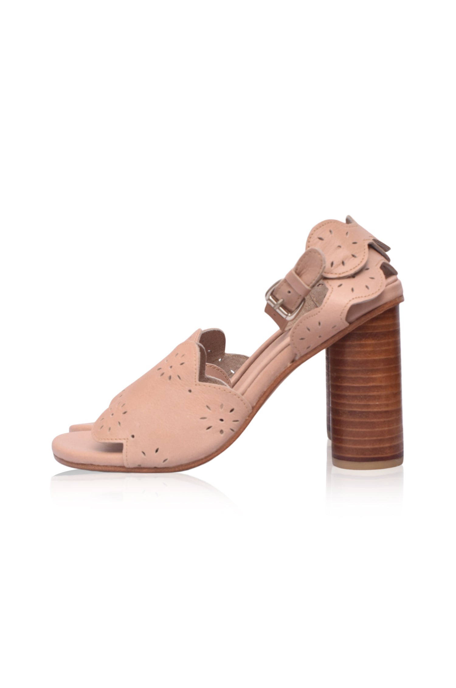 Buy Sakura Block Heel Leather Sandals by Bali ELF
