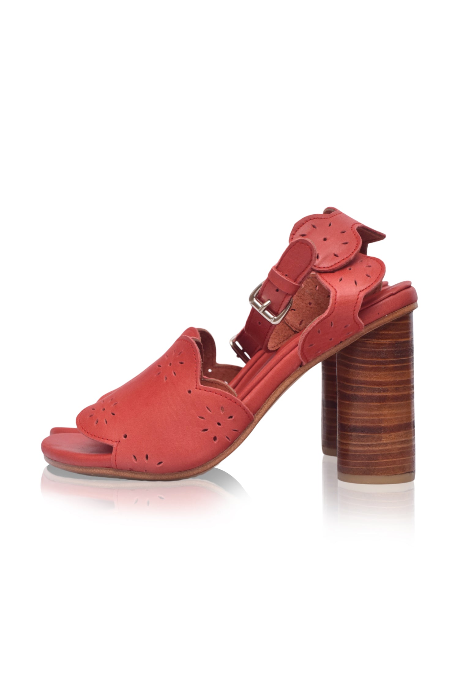 Buy Sakura Block Heel Leather Sandals by Bali ELF