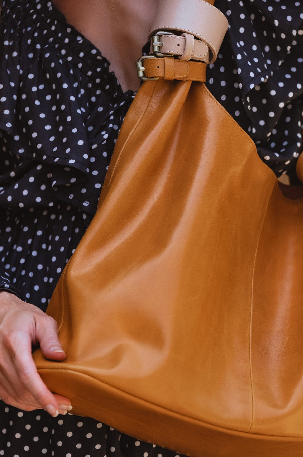 Buy Serendipity Slouchy Leather Tote Bag by Bali ELF