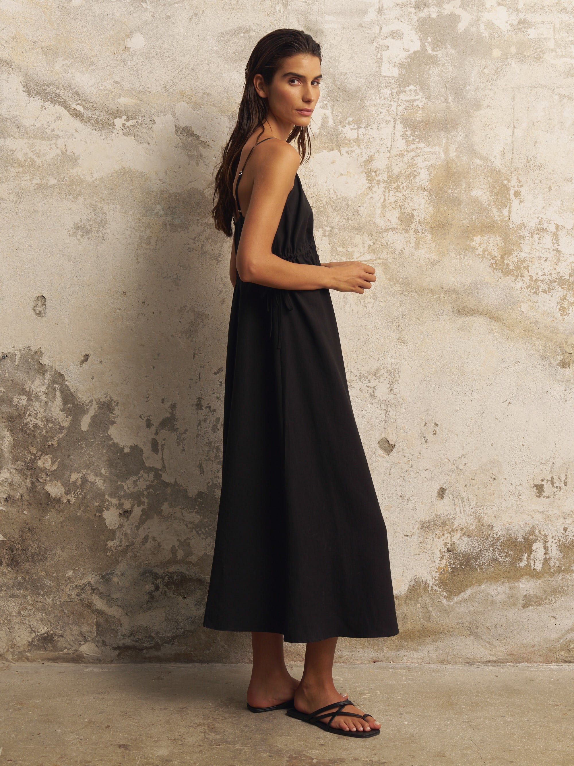 Buy Sofia Ties Maxi Dress - Black by The Handloom