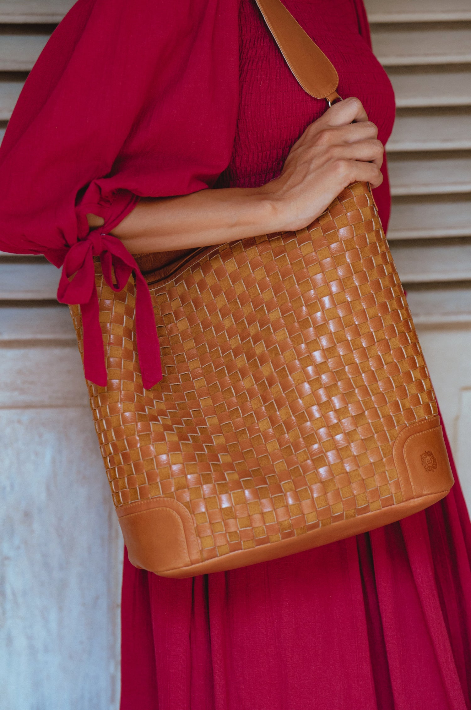 Buy Soho Lane Woven Leather Shoulder Bag by Bali ELF