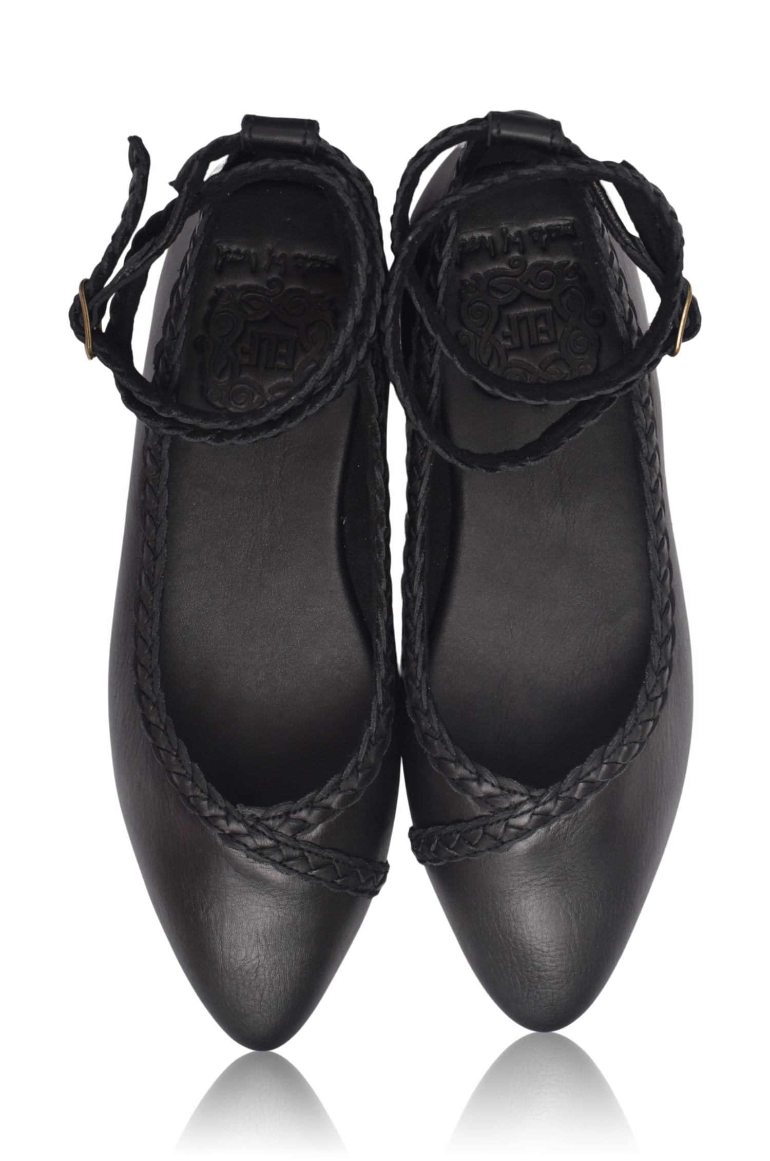 Buy Soiree Pointy Toe Leather Ballet Flats by Bali ELF