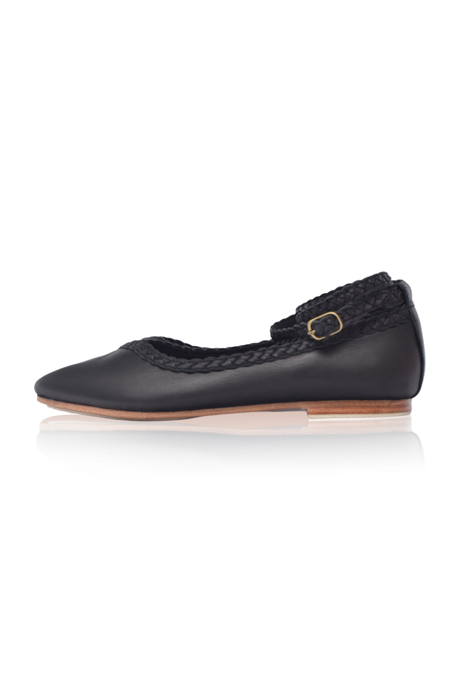Buy Soiree Pointy Toe Leather Ballet Flats by Bali ELF