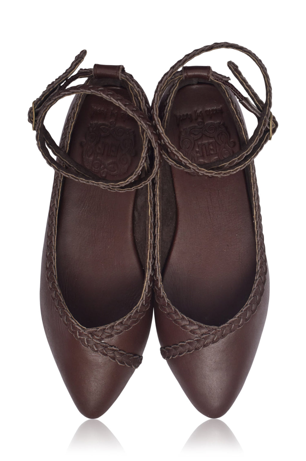 Buy Soiree Pointy Toe Leather Ballet Flats by Bali ELF