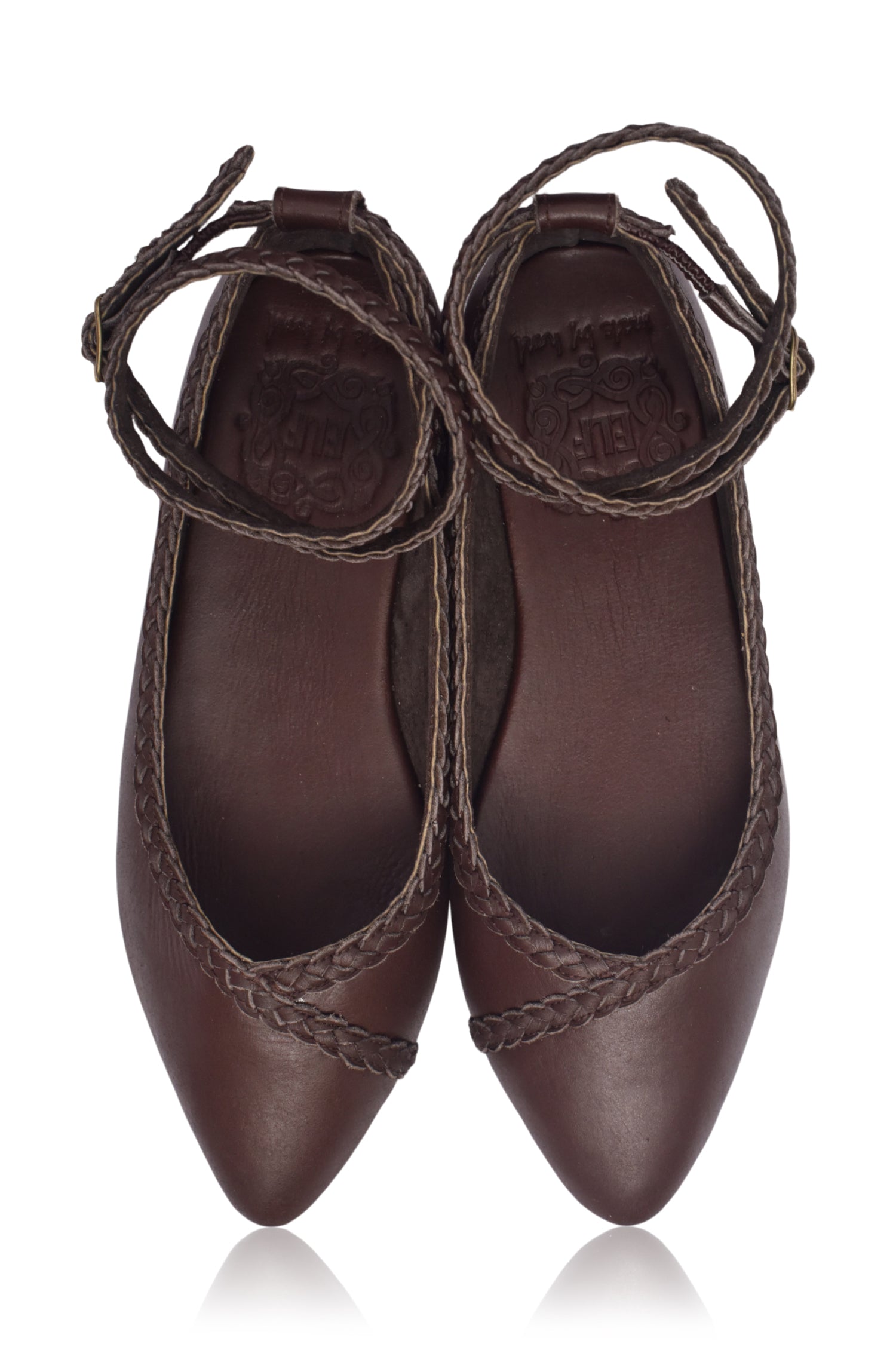 Buy Soiree Pointy Toe Leather Ballet Flats by Bali ELF