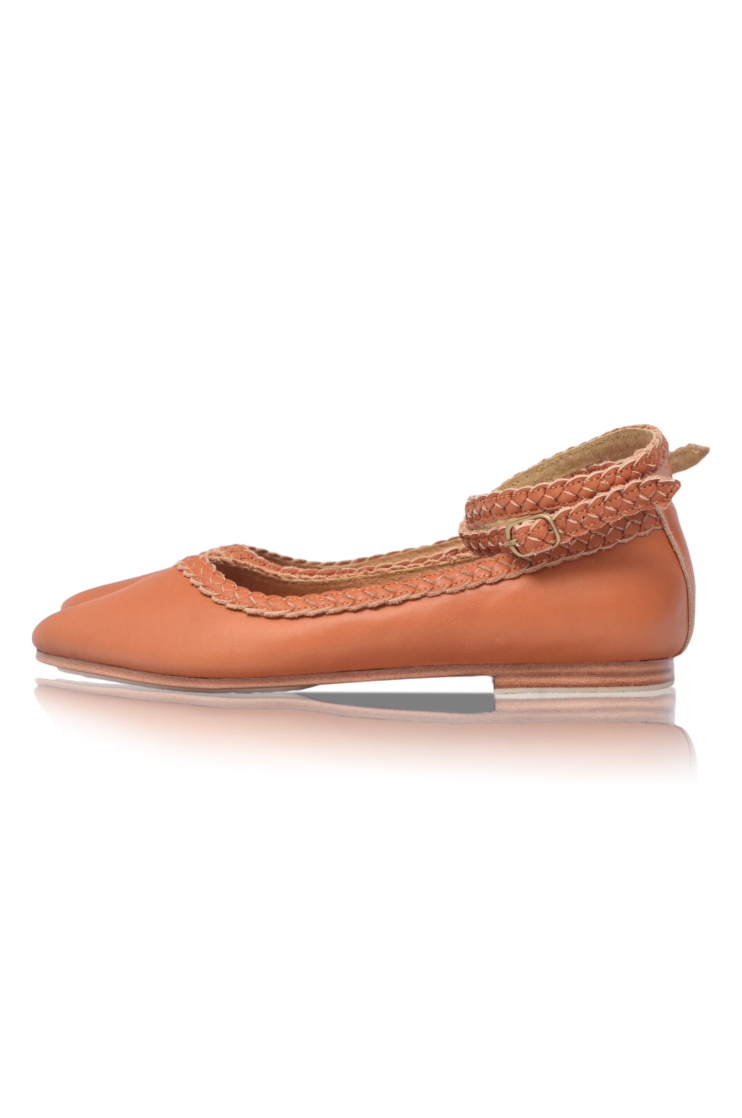 Buy Soiree Pointy Toe Leather Ballet Flats by Bali ELF