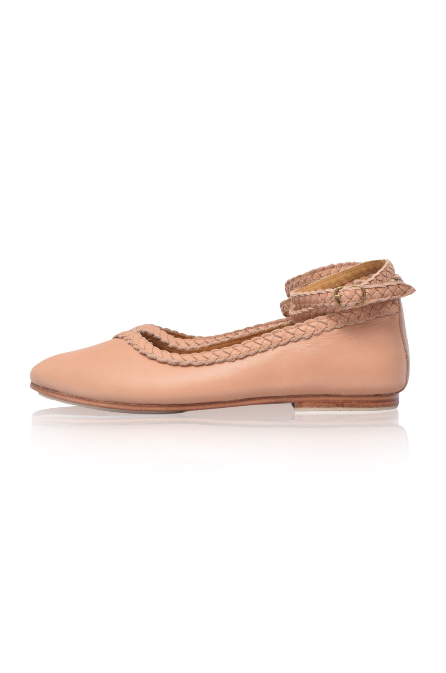 Buy Soiree Pointy Toe Leather Ballet Flats by Bali ELF