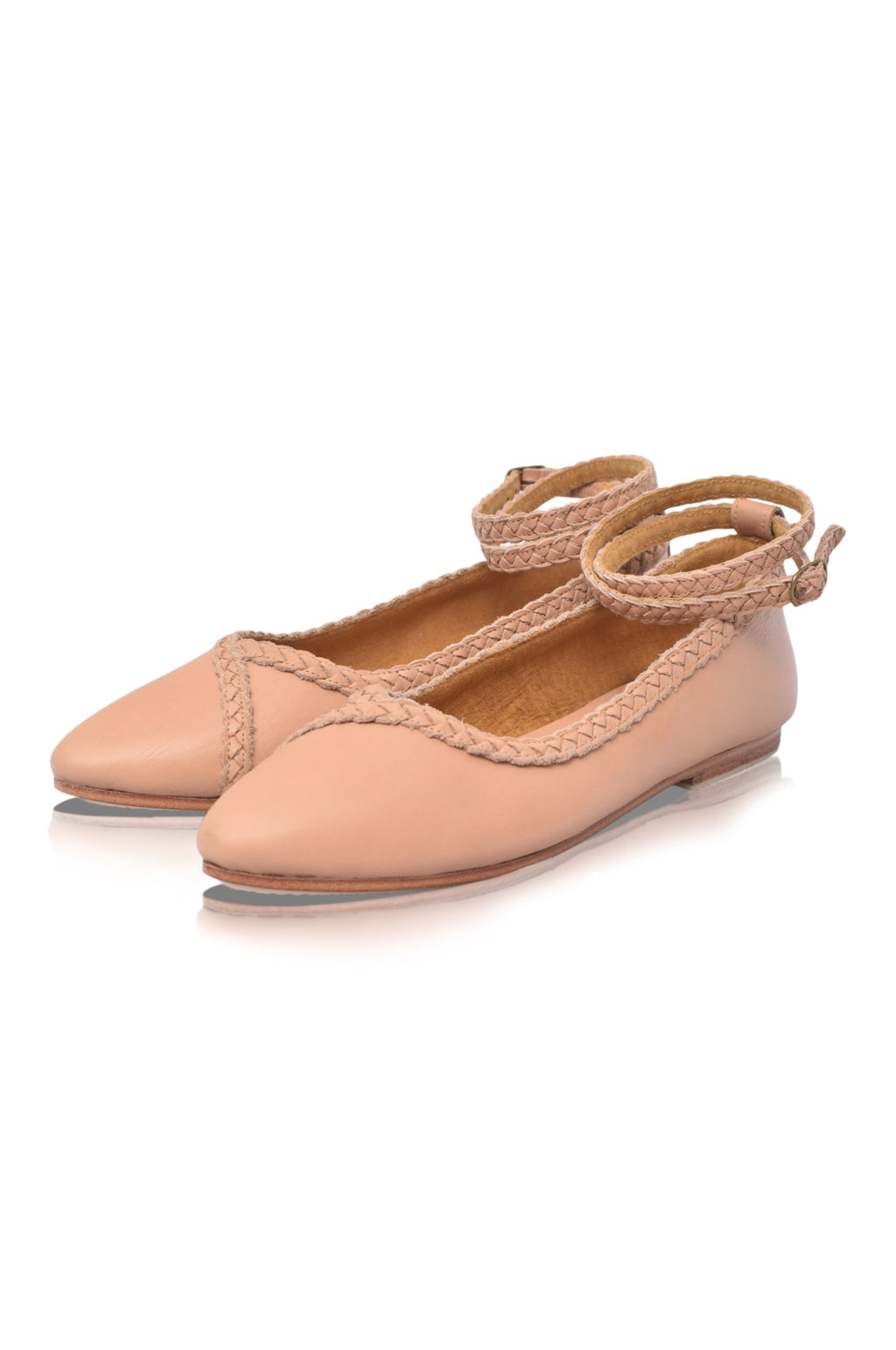 Buy Soiree Pointy Toe Leather Ballet Flats by Bali ELF