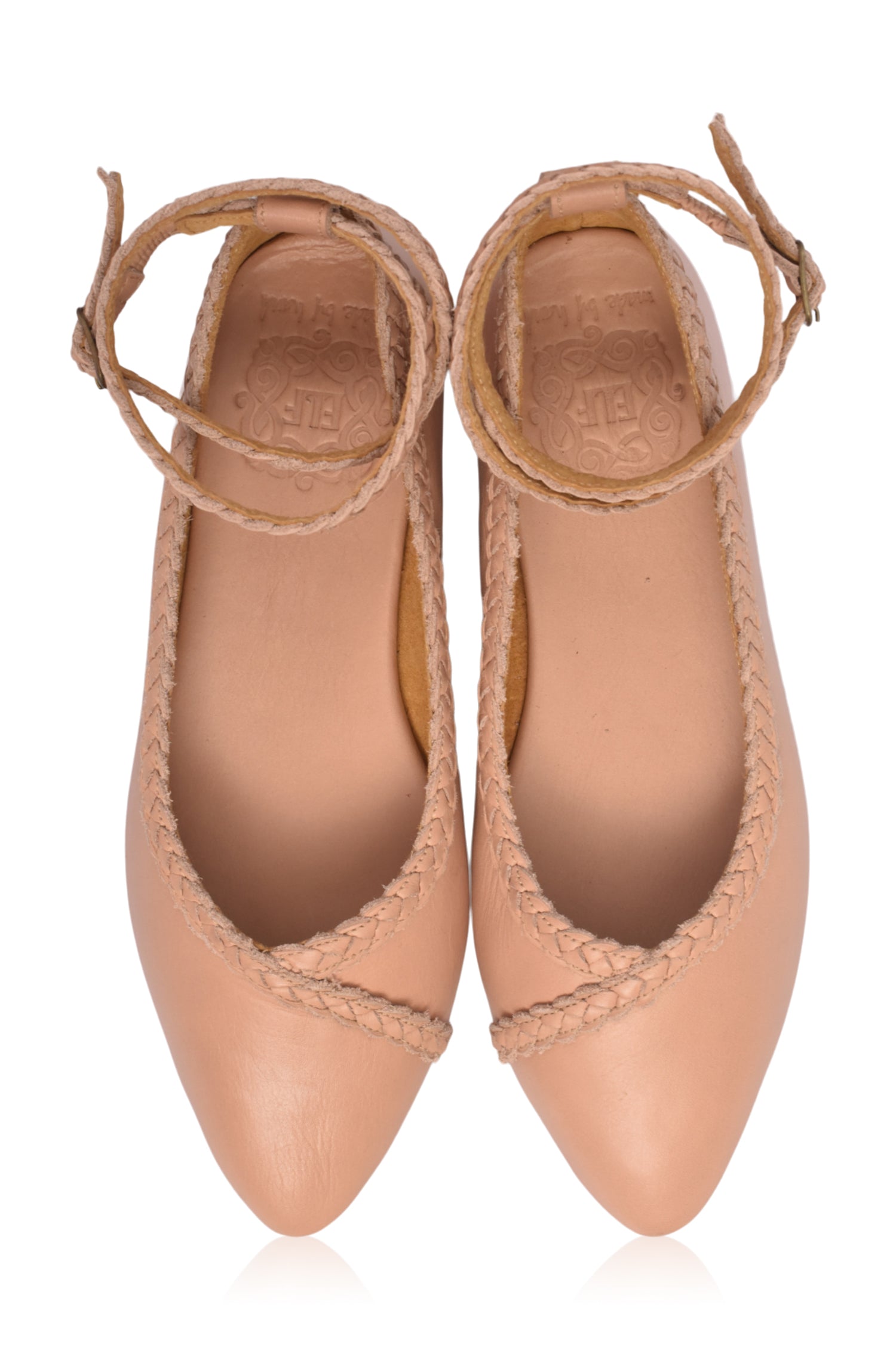 Buy Soiree Pointy Toe Leather Ballet Flats by Bali ELF