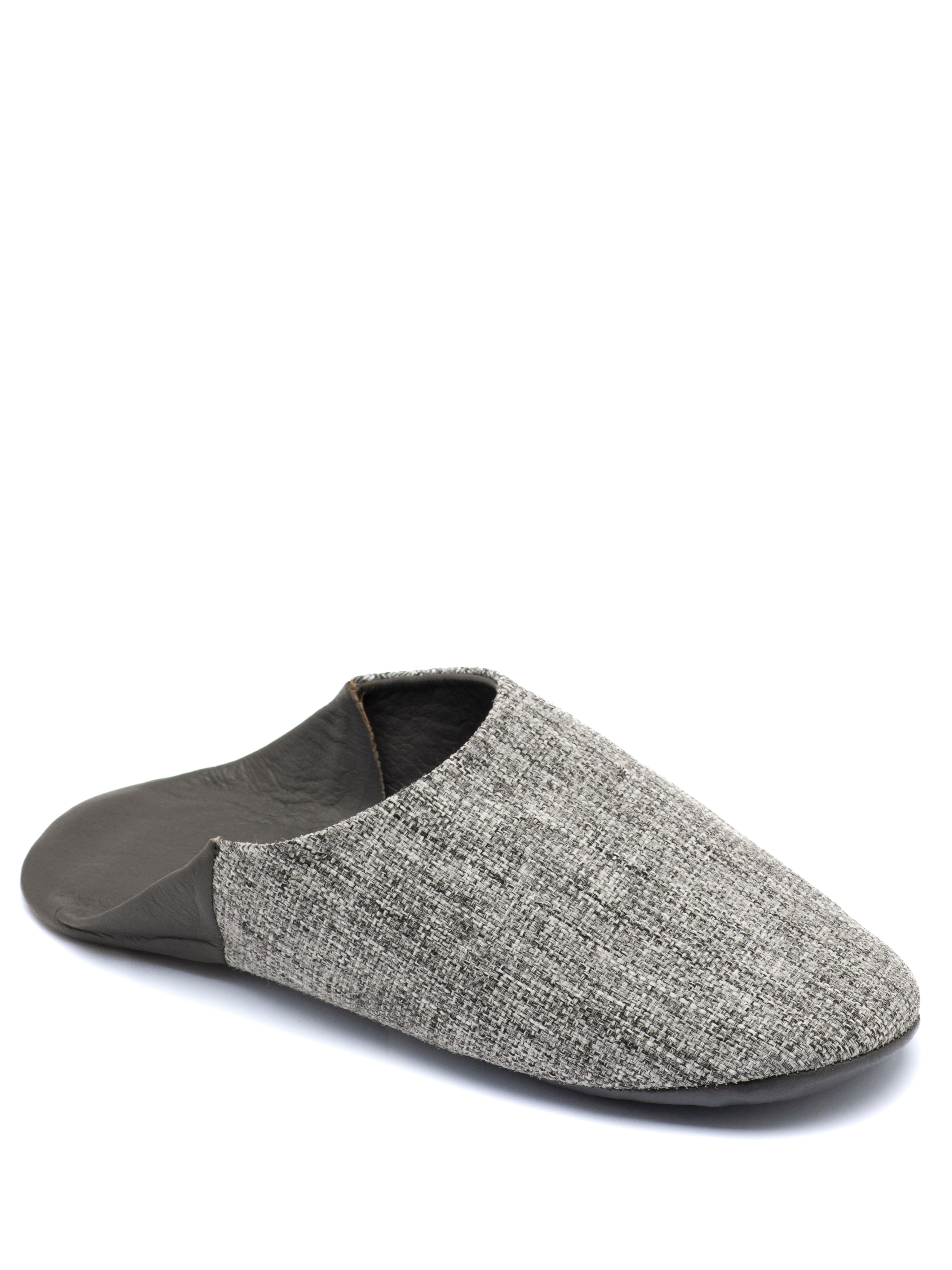 Buy Stormy Sky - Leather & Textile Slippers by Choost