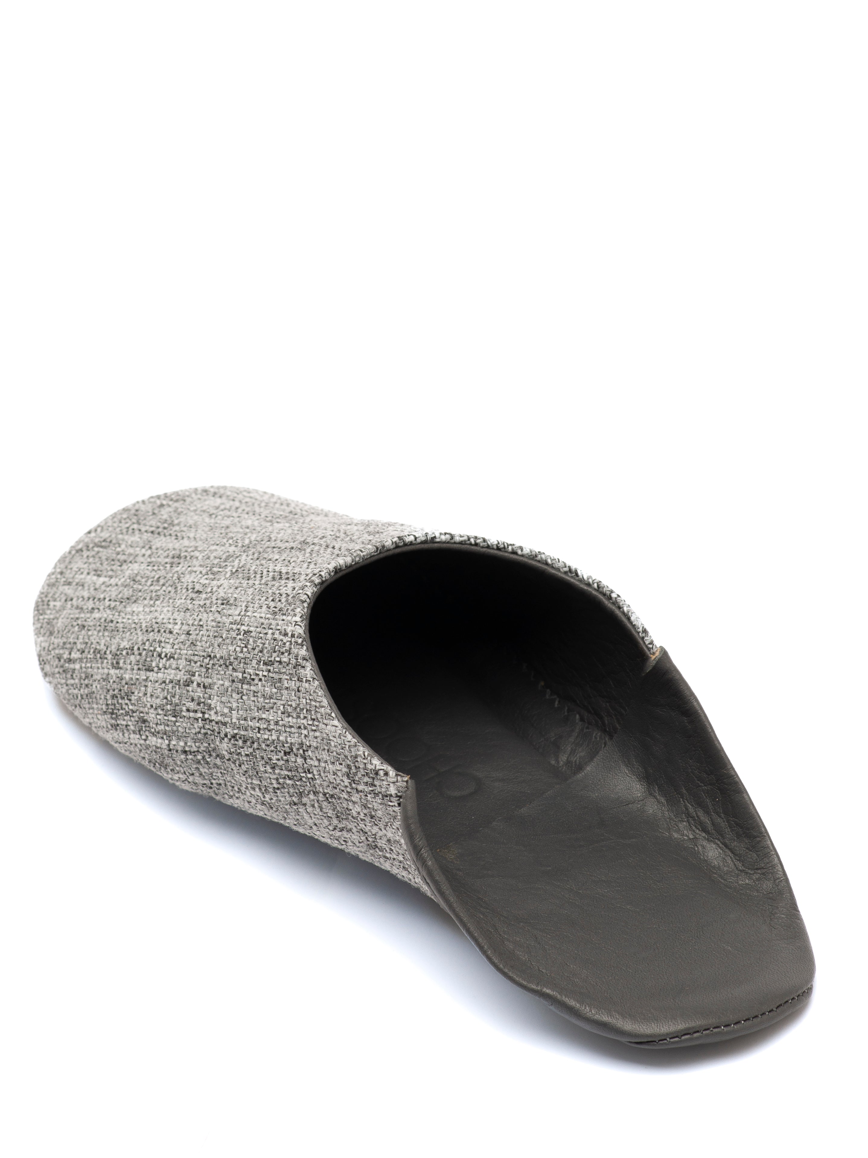 Buy Stormy Sky - Leather & Textile Slippers by Choost