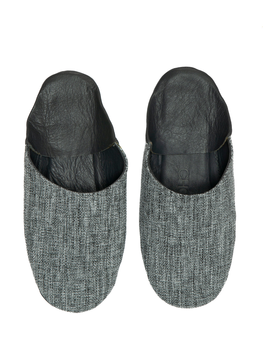 Buy Stormy Sky - Leather & Textile Slippers by Choost