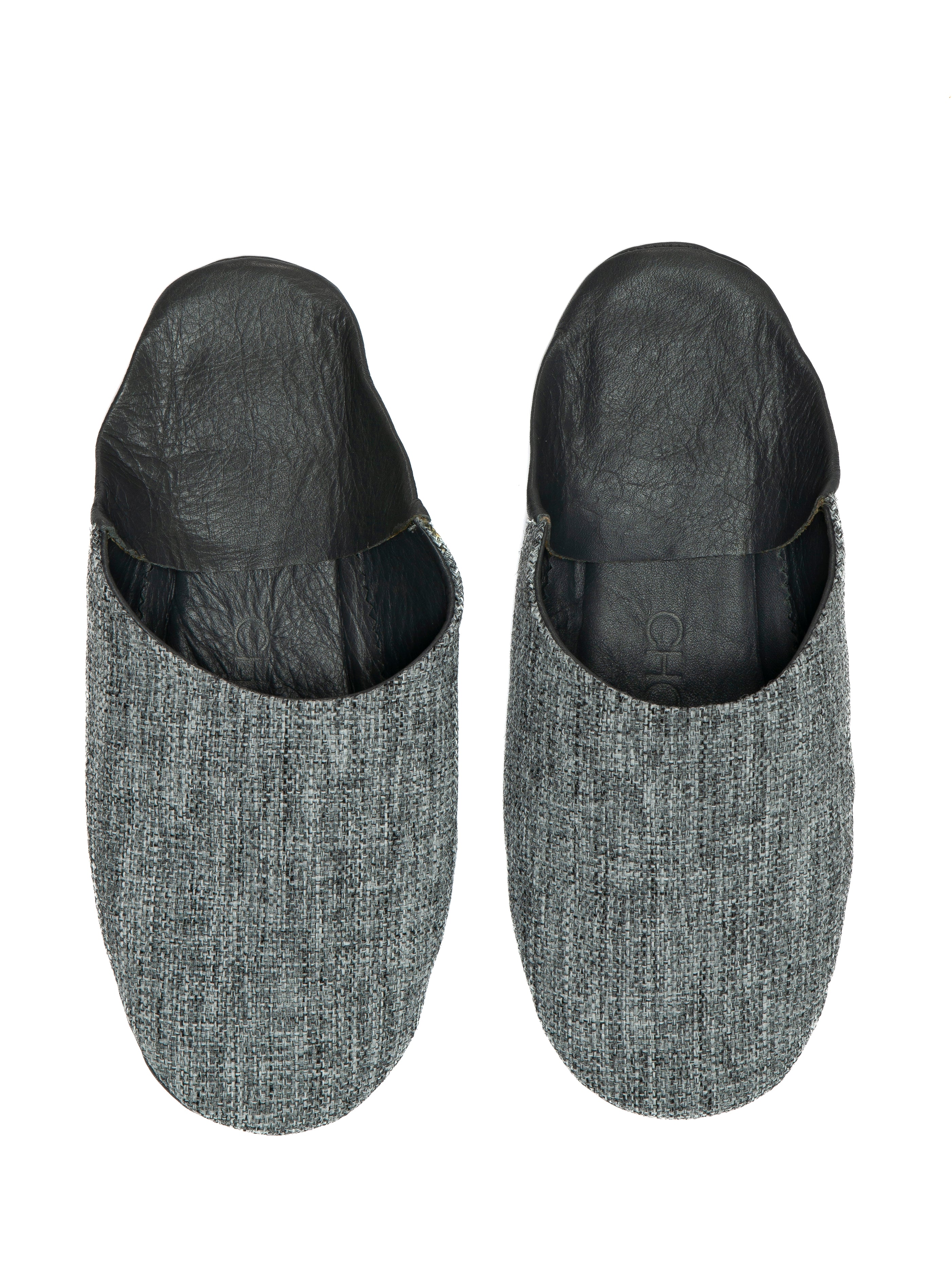 Buy Stormy Sky - Leather & Textile Slippers by Choost