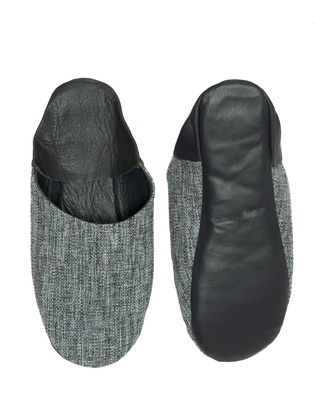 Buy Stormy Sky - Leather & Textile Slippers by Choost