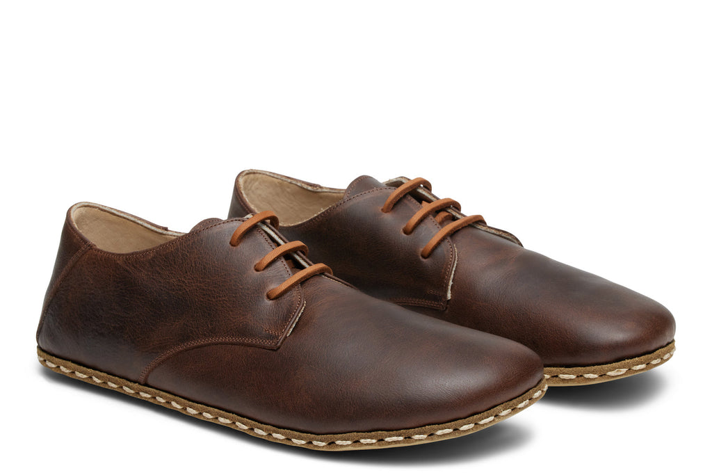 Buy Men's Barefoot Grounding Lace Up Shoe / Coffee by Raum