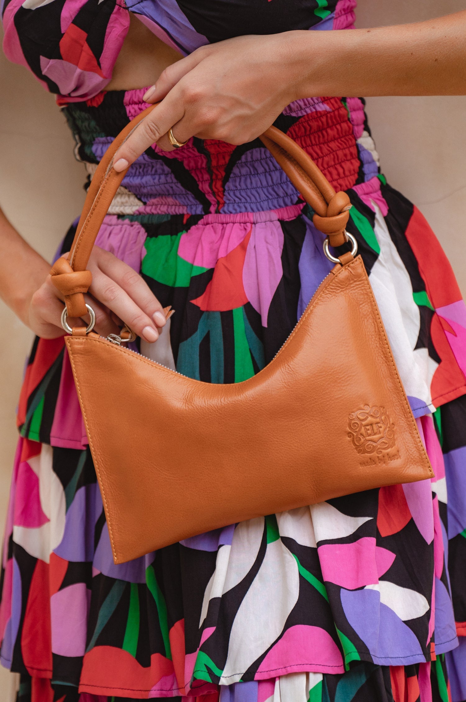 Buy Sunray Small Leather Bag by Bali ELF