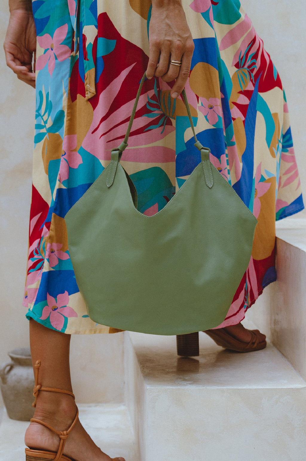 Buy Tulip Medium Leather Tote Bag by Bali ELF