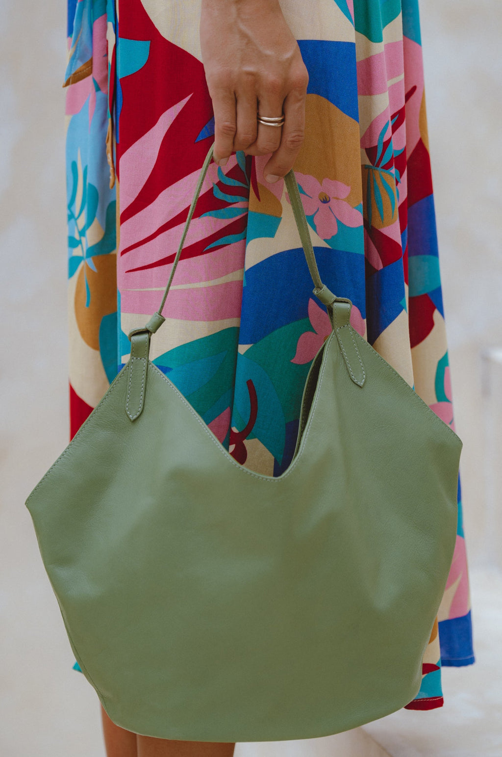 Buy Tulip Medium Leather Tote Bag by Bali ELF