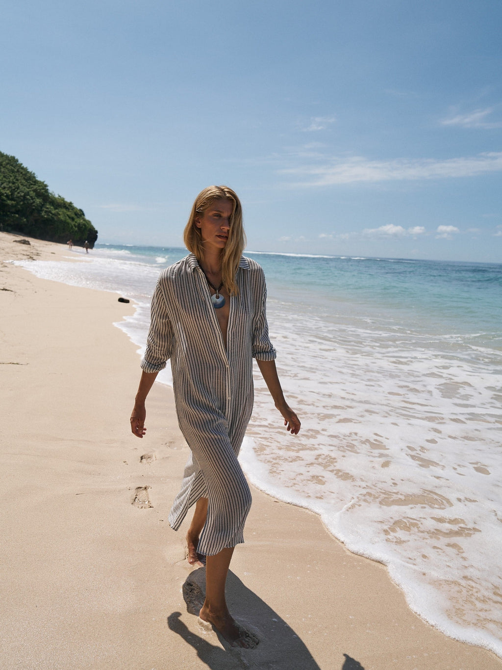 Buy Voyage Shirt Dress - Black Stripes by The Handloom