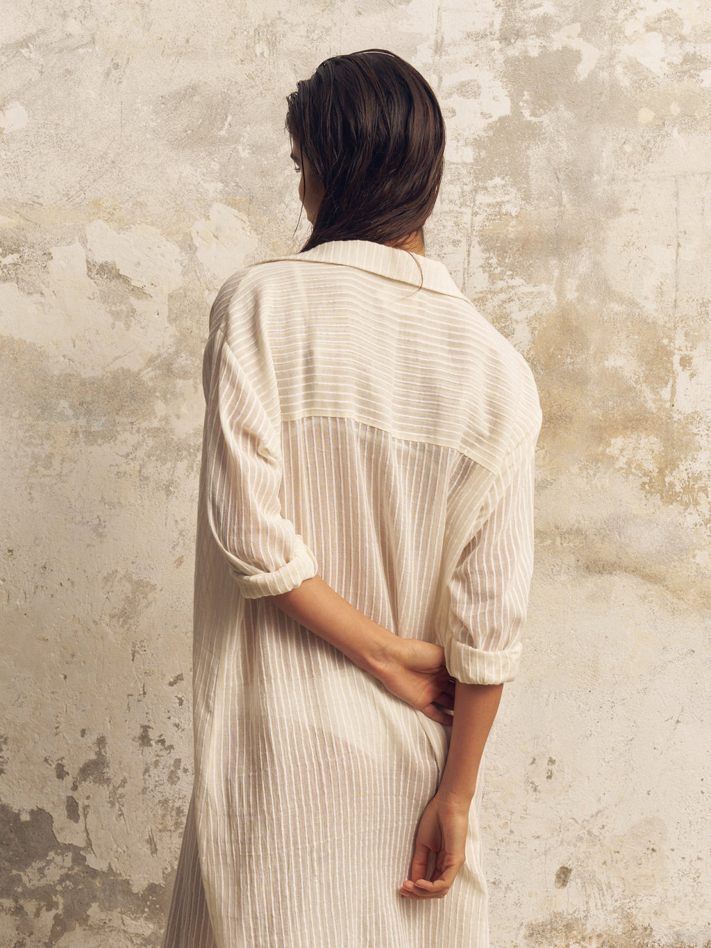 Buy Voyage Shirt Dress - White Stripes by The Handloom