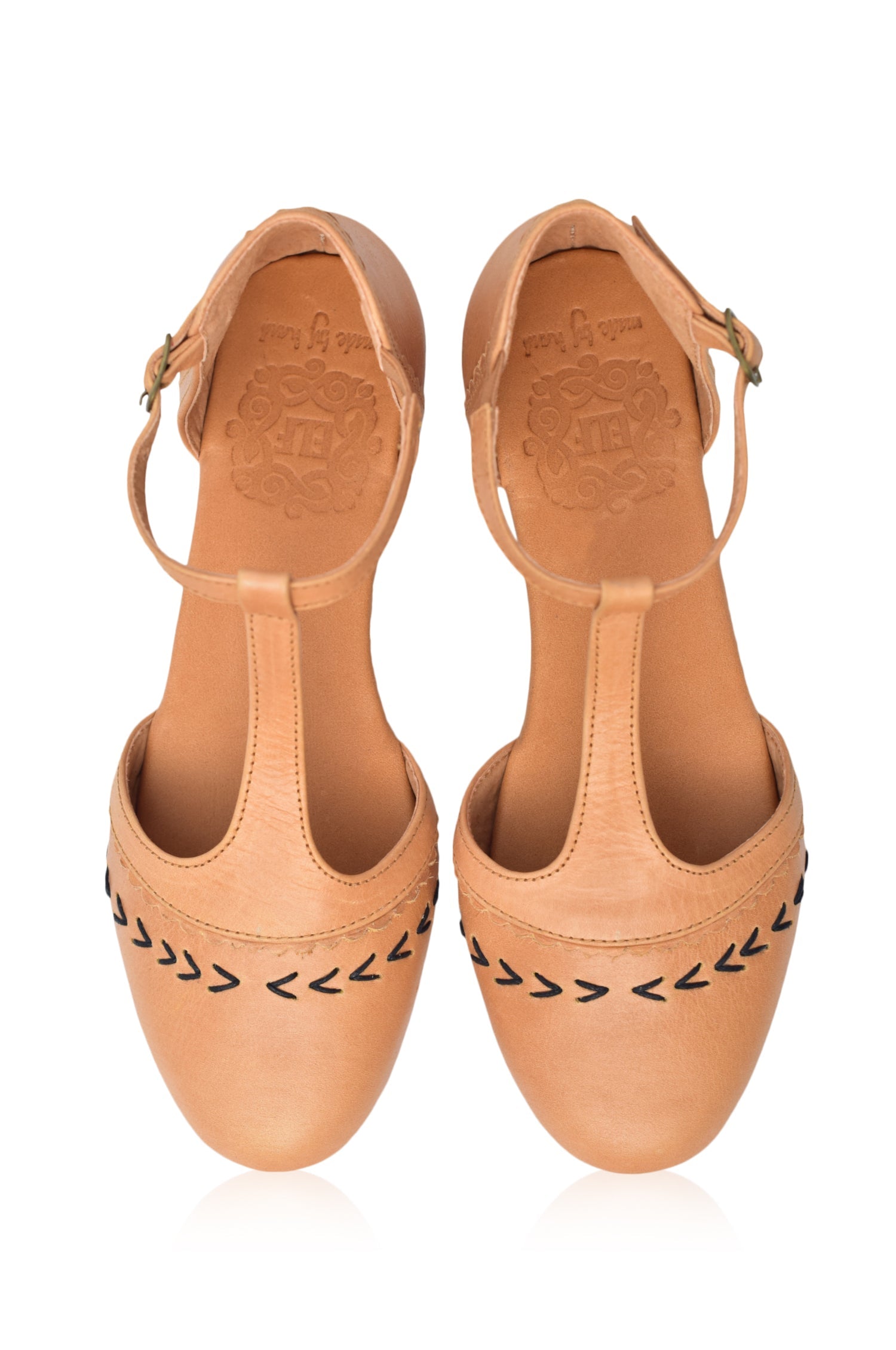 Buy Wonderland T-strap Leather Flats by ELF