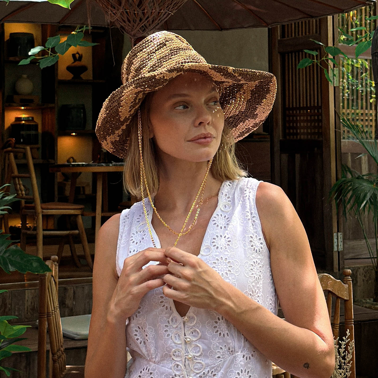 The Zenda Wide Brim Raffia Rancher Hat in Brown