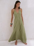 Buy Zoe Maxi Dress - Khaki Green by The Handloom