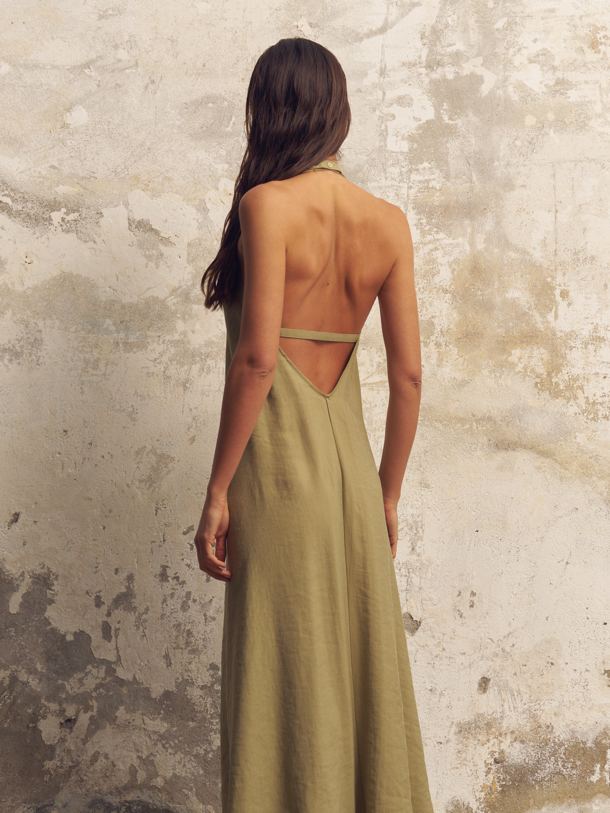 Buy Zoe Maxi Dress - Khaki Green by The Handloom