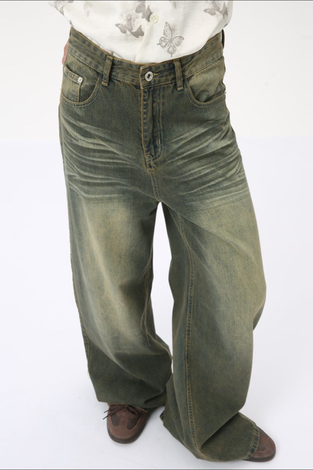 Buy Wide Leg Jeans with Pockets by Faz