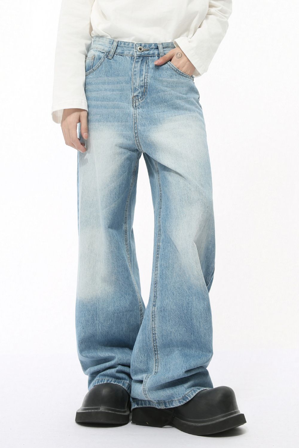 Buy Men's Cat's Whisker Wide Leg Jeans by Faz
