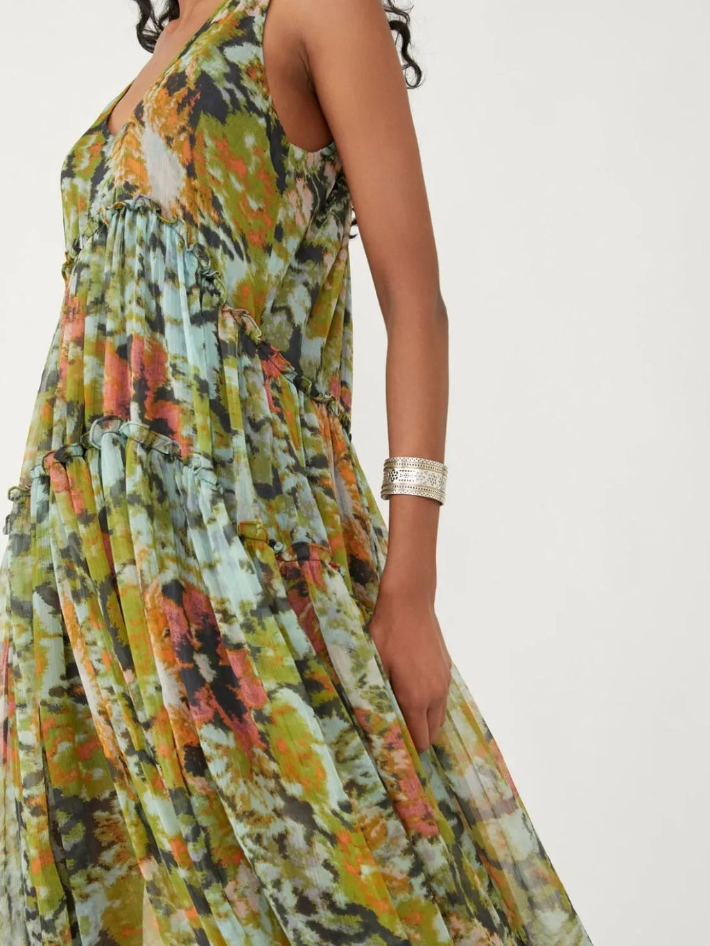 Buy Printed V-Neck Sleeveless Dress by Faz