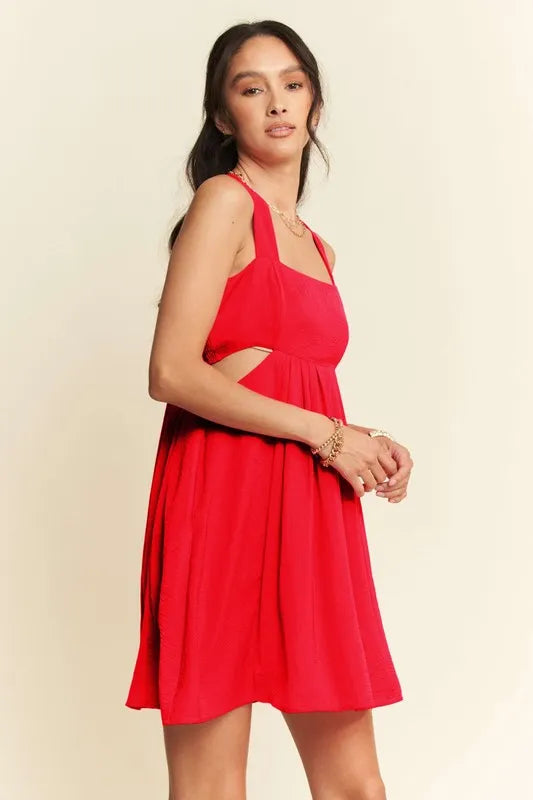 Buy Washed Satin Cutout Skirt Bandeau Mini Dress by Faz