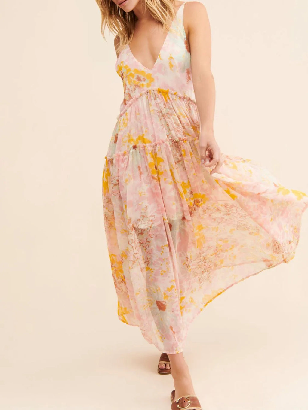 Buy Printed V-Neck Sleeveless Dress by Faz