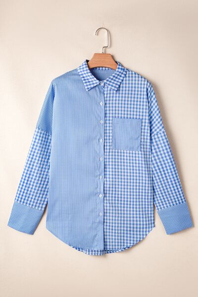 Buy Plaid Button Up Long Sleeve Shirt by SYNZ