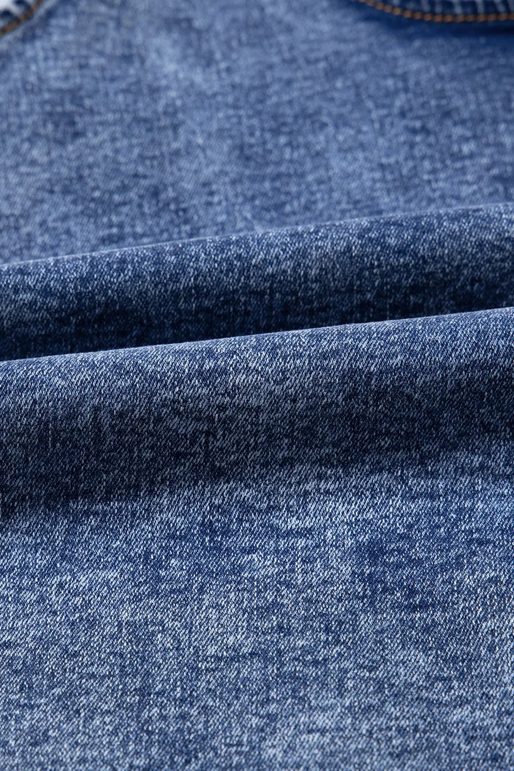 Buy U Neck Patched Pocket Denim Overalls by Faz