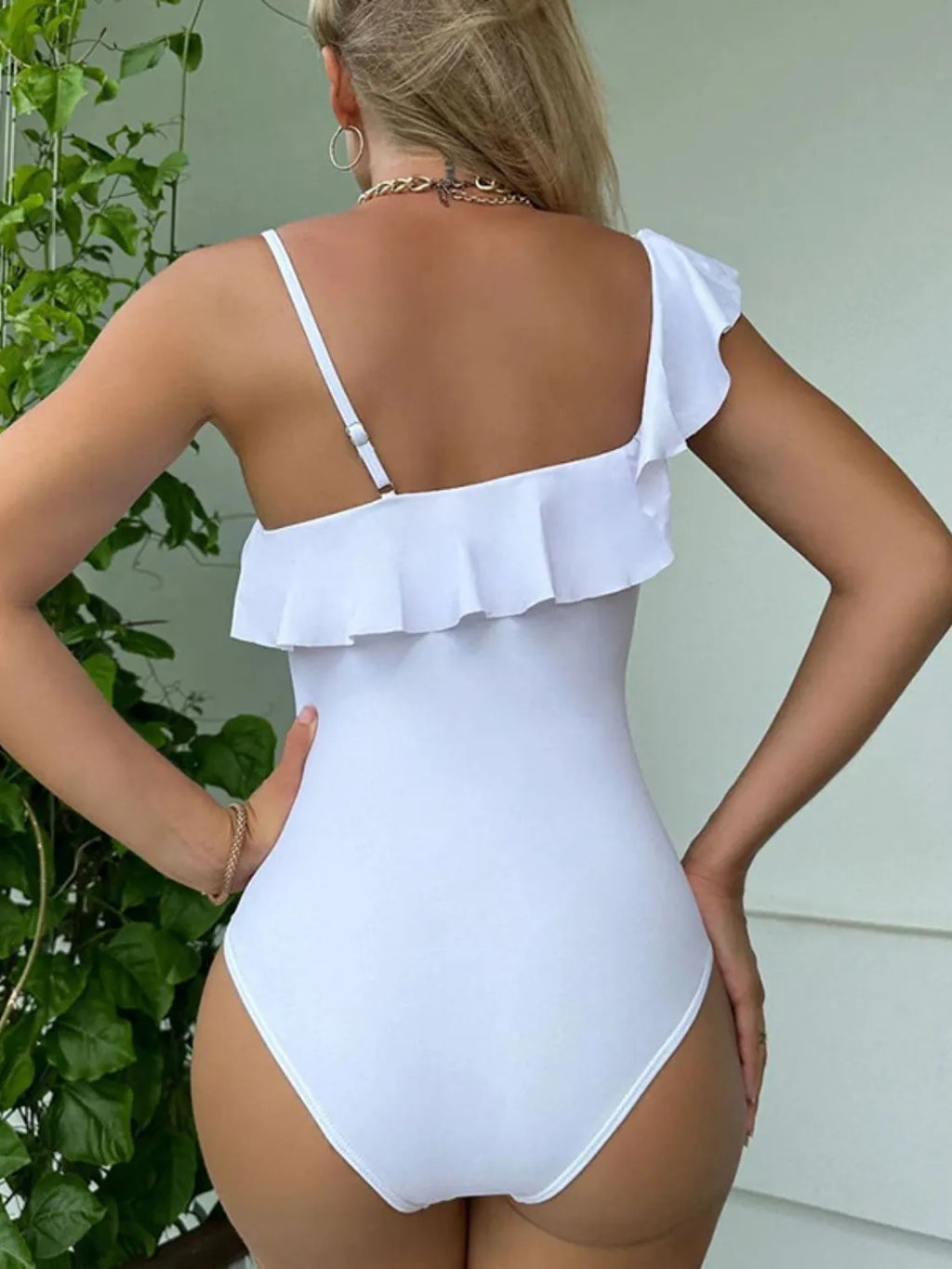 Buy Asymmetrical Ruffled One-Piece Swimwear by Faz