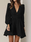 Buy Ruched V-Neck Balloon Sleeve Mini Dress by Faz