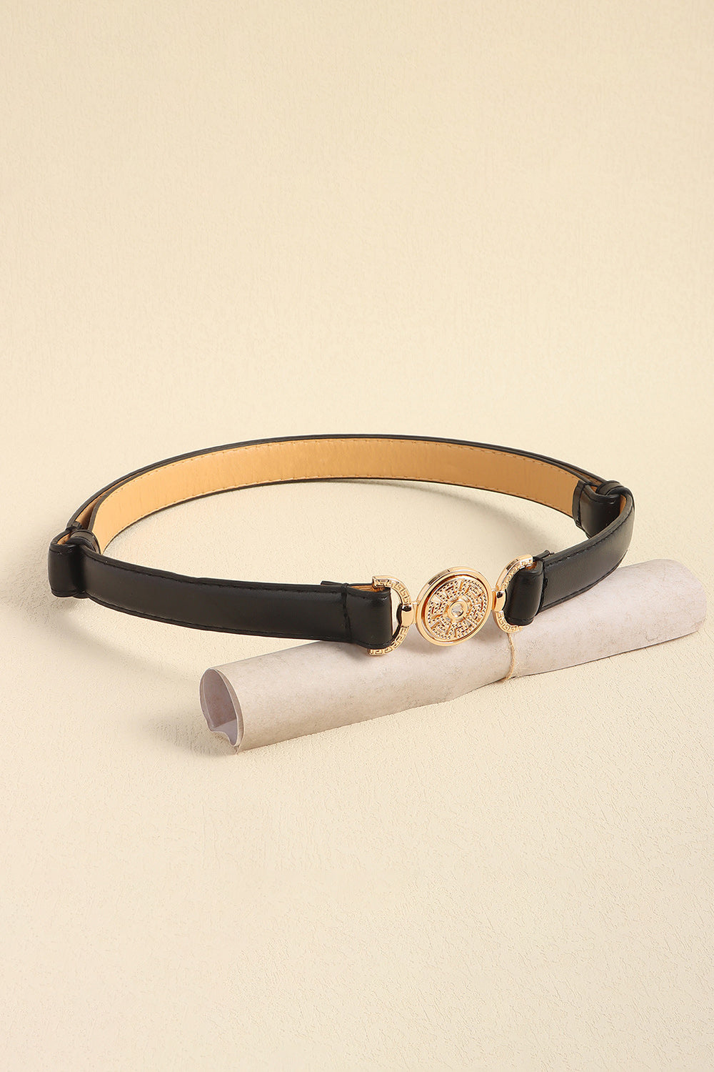 Buy Rhinestone Decor PU Leather Belt by Faz